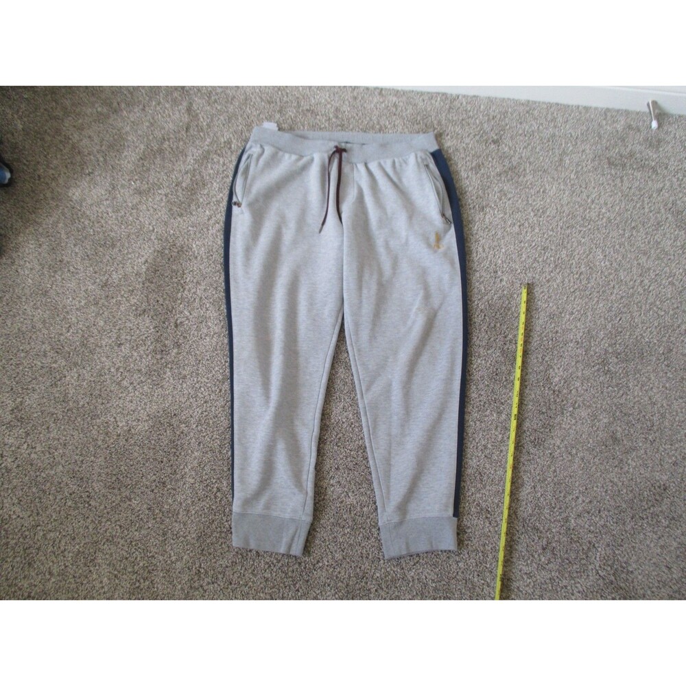 Polo Ralph Lauren Grey Sweatpants Mens XL stripe heavyweight yellow pony